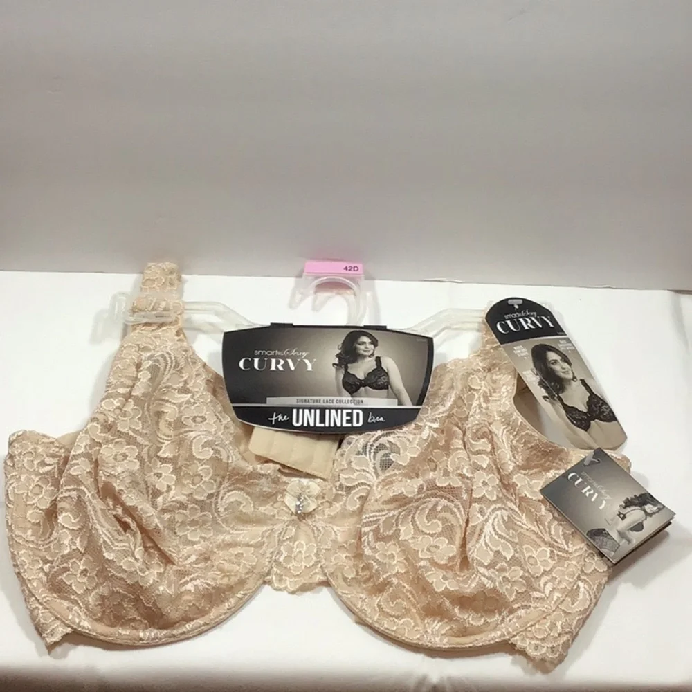Smart & Sexy Beige Lace Unlined Underwire Bra 42D NWT